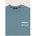 t-shirt in cotone con logo effetto gommato azzurro uomo large