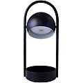 lampada led da tavolo a batteria ball portable nero acciaio