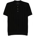 polo nera in maglia a coste