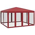 - tenda per feste con 8 pareti laterali in rete rossa 4x4 m hdpe