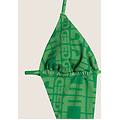 costume intero con dettagli cut out e stampa logo all over verde donna extra small