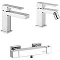 kit miscelatori serie twinkle lavabo bidet e esterno doccia termostatico rubinetteria