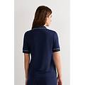 maglia manica corta aperta davanti in modal donna blu taglia s