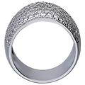 anello in argento a fascia con pav&egrave; di zirconi collezione silver shine misura 52 bianco
