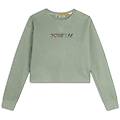 felpa cropped con logo multicolore