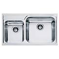lavello 2 vasche (86x50cm) gax 620 galassia inox spazzolato 101 0017 507
