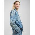 giubbino in denim con ricamo we are