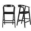 sgabelli da bar scandinavi in legno nero (set di 2) bahia