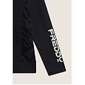 felpa donna chiusura zip e cappuccio con inserti floreali black-allover leaves black donna small