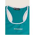 reggiseno sportivo con supporto medio e bordature a contrasto turchese donna extra small