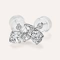 orecchini lobo doppio punto luce claire oro bianco cubic zirconia collezione claire oro bianco