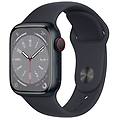 watch series 8 gps + cellular 41mm cassa in alluminio color mezzanotte con cinturino sport band