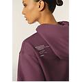 felpa donna oversize con cappuccio e scritta sul retro prune purple donna xxs