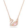 collana swan cigno rosa placcato color oro rosa