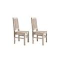 set di 2 sedie in legno acacia patinato / white stone 45x45x100 nature white #121