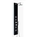 colonna doccia multifunzione mod. crystal in vetro temperato e pvc nero