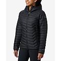 giacca con cappuccio powder lite nero logo bianco donna l