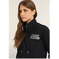felpa full zip con collo alto e dettagli silver nero donna extra small