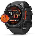 orologio smartwatch fenix 8 amoled 51mm grigio con cinturino in silicone nero