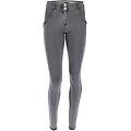 jeggings push up wr. up skinny in cotone organico gray jeans-yellow seams donna extra large