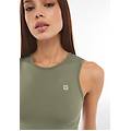 top corto senza maniche in tessuto seamless beetle green donna medium/large
