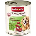 grancarno original 12 x 800 g adult manzo & cuori di anatra