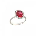 anello donna oro bianco pietra rossa 803321723588