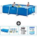 - piscina fuori terra rettangolo 300x200x75 cm blu include accessori coordinati a149