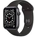 watch series 6 (gps 44 mm) cassa in alluminio grigio siderale con cinturino sport nero