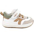 sneakers da bambino bianco e marrone con strap taglia 17
