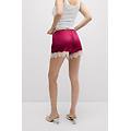 pantaloncino in seta con pizzo a contrasto donna rosa taglia l