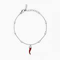 gioielli bracciale in argento con cornetto smaltato over the luck