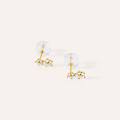 orecchini lobo bon ton oro giallo cubic zirconia collezione bon ton oro giallo