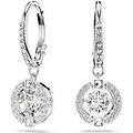 orecchini pendenti sparkling dance taglio round bianchi placcato rodio os
