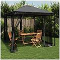 - gazebo con pareti in rete antracite 2 93x2 93 m in acciaio
