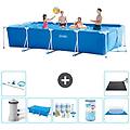 - piscina fuori terra rettangolo 450x220x84 cm blu include accessori coordinati a366