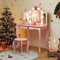 set da trucco per bambini con specchio illuminato set da trucco con tavolo e sedia con specchio