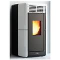 stufa a pellet calla canalizzabile ventilata top e frontalino in maiolica bianco