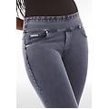 pantaloni n. o. w. skinny vita risvoltabile in jersey denim denim blu scuro-blue seams donna xxs