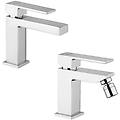 coppia rubinetti lavabo e bidet modello twinkle rubinetteria per piletta click clack