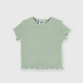 t-shirt in costina da neonata verde taglia 3m