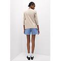 maglia manica 3/4 scollo a barchetta in elevated cotton donna naturale taglia m