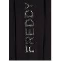 felpa con zip e collo alto in velluto con logo in strass nero donna large