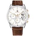 - orologio analogico multifunzione al quarzo da uomo con cinturino in pelle marrone 1710450