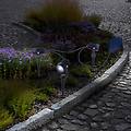 faretto a led solare con picchetto spoti nero set da 3 ip44
