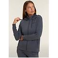 felpa con cappuccio collo alto e inserti in costina turbulence donna extra large