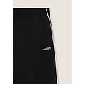 pantaloni sportivi in nylon stretch con cucitura a contrasto jet black-white uomo medium