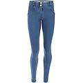 push up wr. up in fibra ecologica con effetto denim scuro clear jeans-yellow seams donna xxs