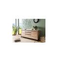villanders #251 credenza in legno di quercia selvatica oliato / bianco 190x45x85