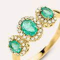 anello trilogy charlotte oro giallo smeraldo diamante diamante collezione charlotte misura 54 oro